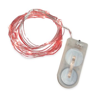 20-Count Battery Operated Mini LED String Lights in Red (Set of 3) - www.BedBathandBeyond.com